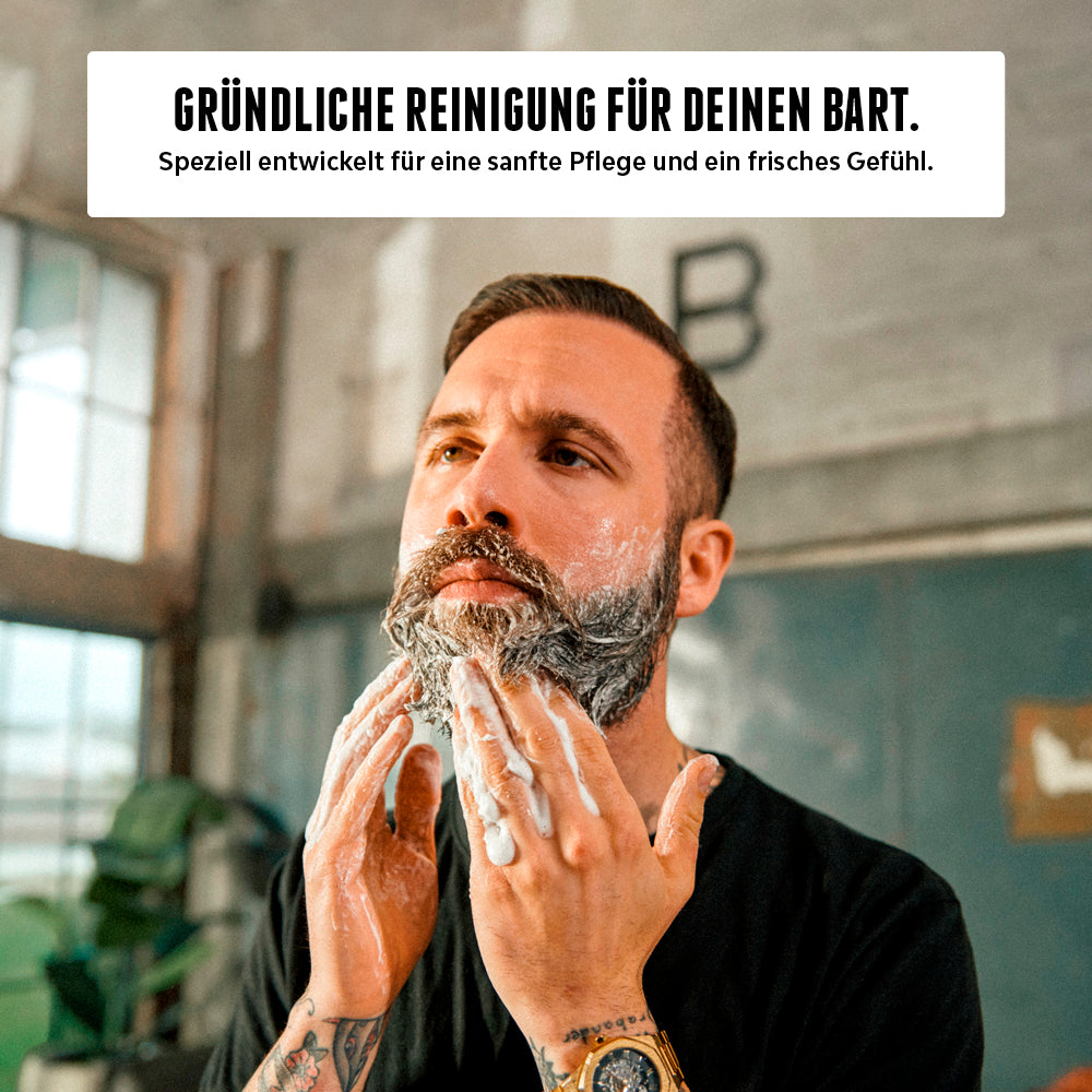 Das Bartshampoo mit natürlichen Inhaltsstoffen wurde speziell zur gründlichen Reinigung des Bartes entwickelt und hinterlässt ein frisches Gefühl und einen angenehmen Duft.