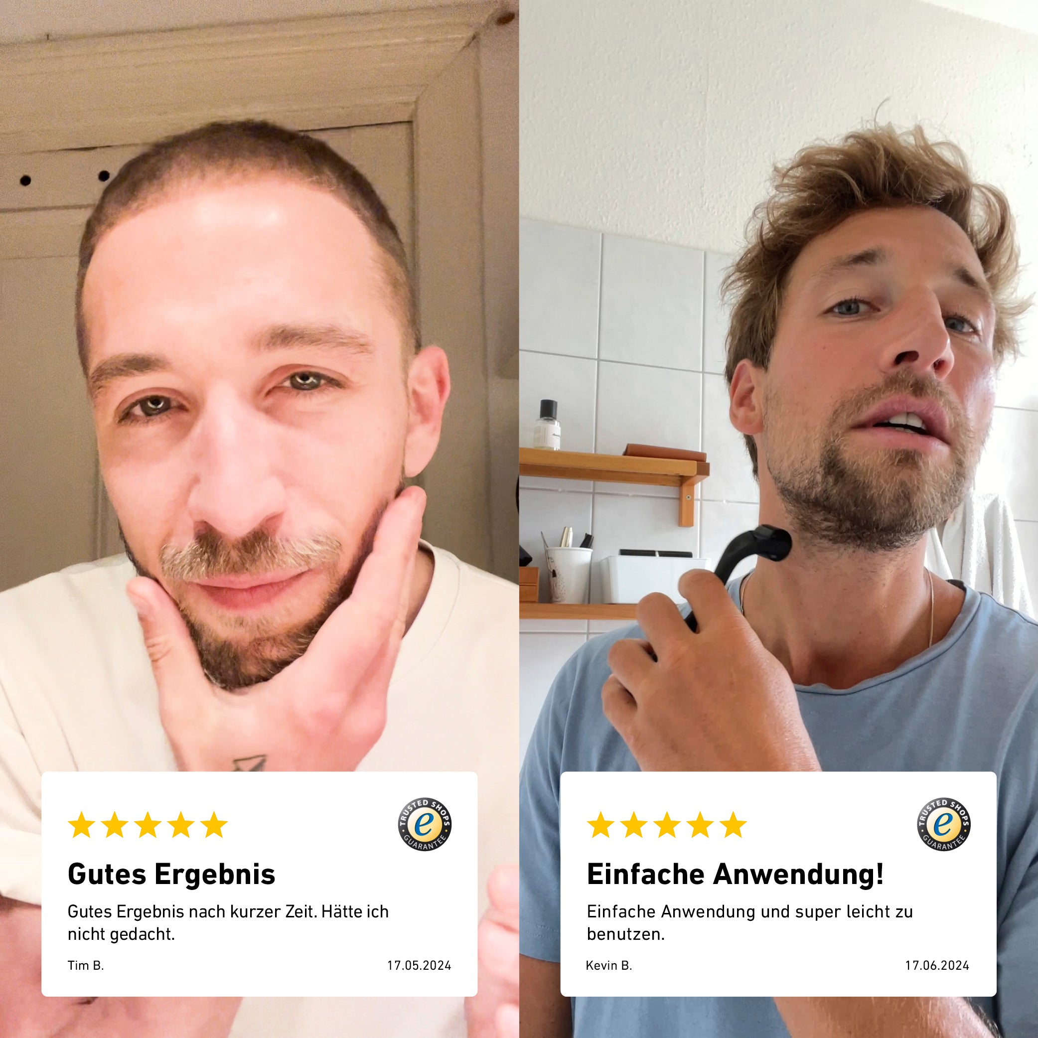 Kunden bewerten den Bartroller positiv weil die Anwendung einfach und das Ergebnis schon nach kurzer Zeit sichtbar ist.  [DE] [AT]