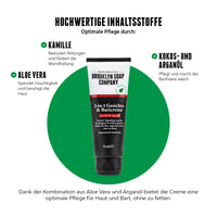 Optimale Gesichtspflege für Männer dank hochwertigen Inhaltsstoffen wie Aloe Vera, Kamille, Kokos- und Arganöl. 